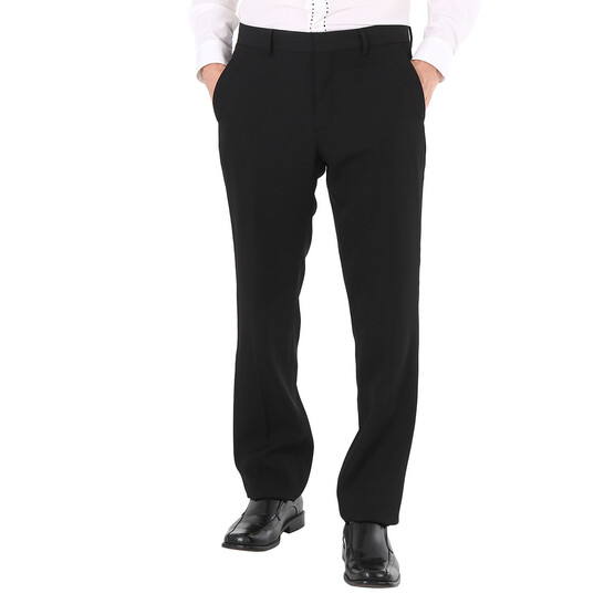 Burberry Black Wool Classic Fit Tailored Trousers, Brand Size 50