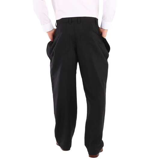Burberry Black Wool Mohair Press Stud Detail Trousers, Brand