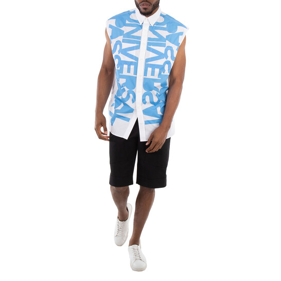 Burberry Blue Topaz Universal Passport Sleeveless Shirt, Size