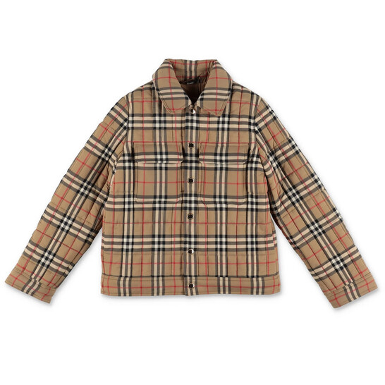 Burberry Boys Archive Beige Check Nylon Quilted Jacke, Size 3Y