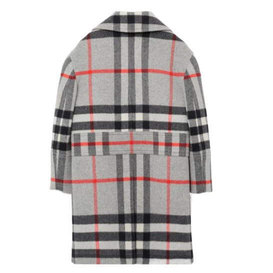 Burberry Boys Monty Cool Charcoal Grey Check Wool Cashmere Blend