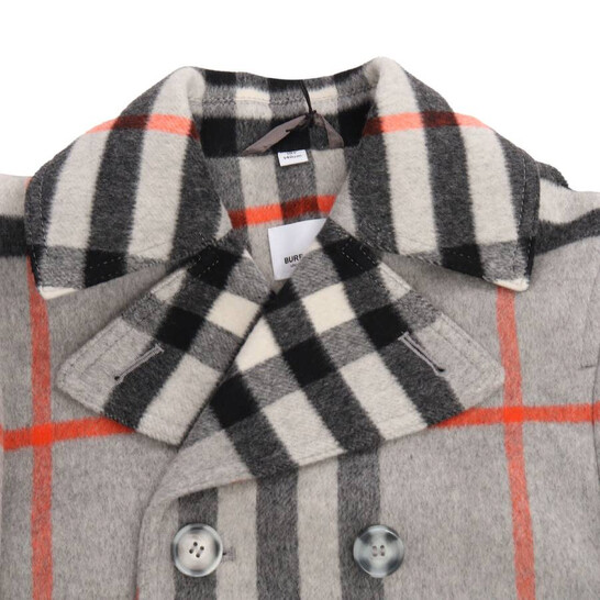 Burberry Boys Monty Cool Charcoal Grey Check Wool Cashmere Blend