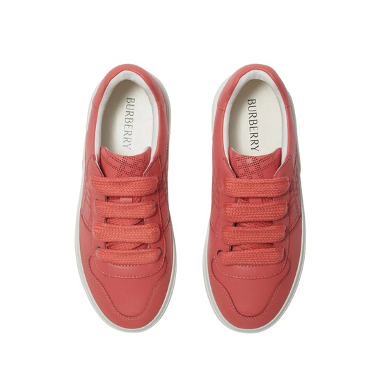 Burberry Boys Noah Check Leather Low-Top Sneakers, Brand