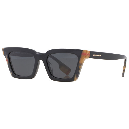 Burberry BE4392U BRIAR 405587 Sunglasses Black Check Dark Grey Cat Eye Women Burberry BE4392U BRIAR Asian Fit 405587 Cat Eye Black  main image 3