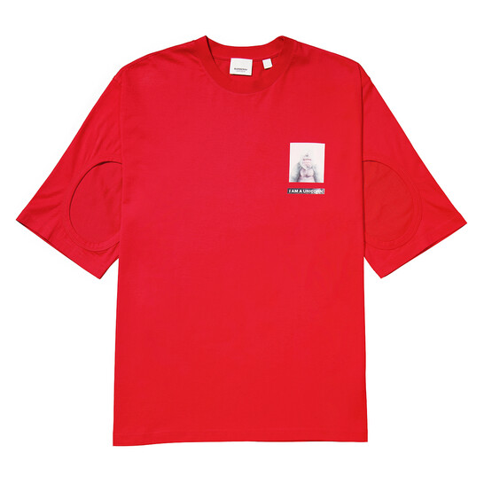 Burberry Bright Red Gorilla Print Cotton T-shirt, Size Small