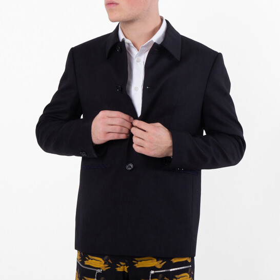 Burberry Button-Down Wool Tailored Jacket, Brand Size 50R (US Size