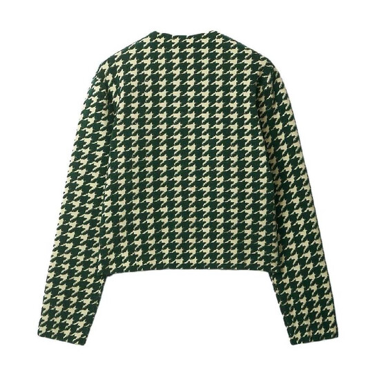 Burberry Houndstooth Cotton-Blend Cardigan - 546x546 Image #6