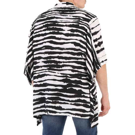 Burberry Cape Detail Short-sleeve Watercolour Print Twill