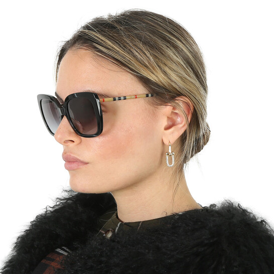 サングラス BURBERRY Woman Sunglasses Black 0BE4323 385387 Amazon.com: BURBERRY 0BE4323 385387 Black Square Sunglasses