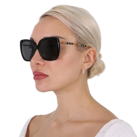 Burberry Caroll Grey Butterfly Ladies Sunglasses Amazon.com: BURBERRY Sunglasses BE 4323 400513 Caroll Check  main image 4