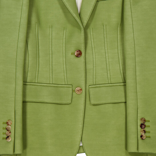 Burberry Cedar Green Double-faced Neoprene Tailored Jacket