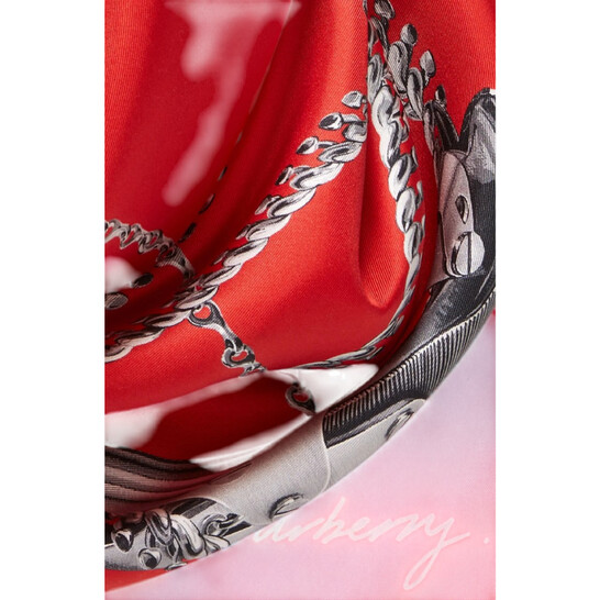 Burberry Chain Check Silk Square Scarf 8088354 5045705861162