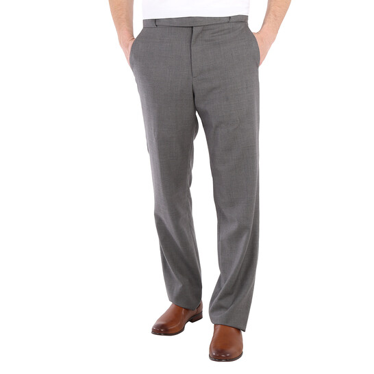 Burberry Charcoal Grey Wool English Fit Tailored Trousers With