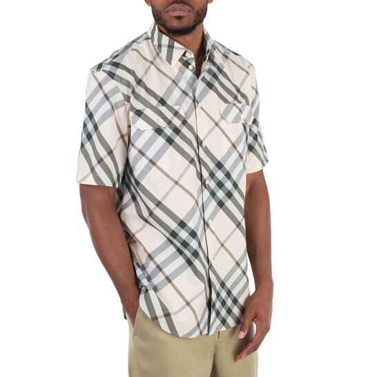 Burberry Check Cotton Shirt, Size X-Small 8087325 - Clothing