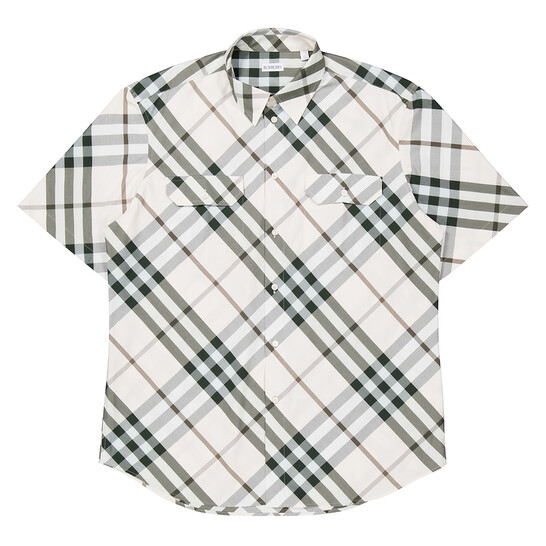 Burberry Check Cotton Shirt, Size X-Small 8087325 Clothing