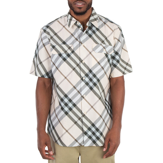 Burberry Check Cotton Shirt, Size X-Small 8087325 - Clothing