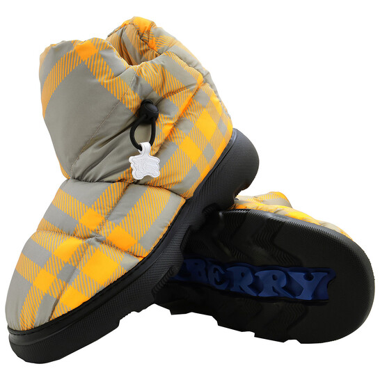 Burberry Check Drawstring Pillow Padded Ankle Boots, Brand