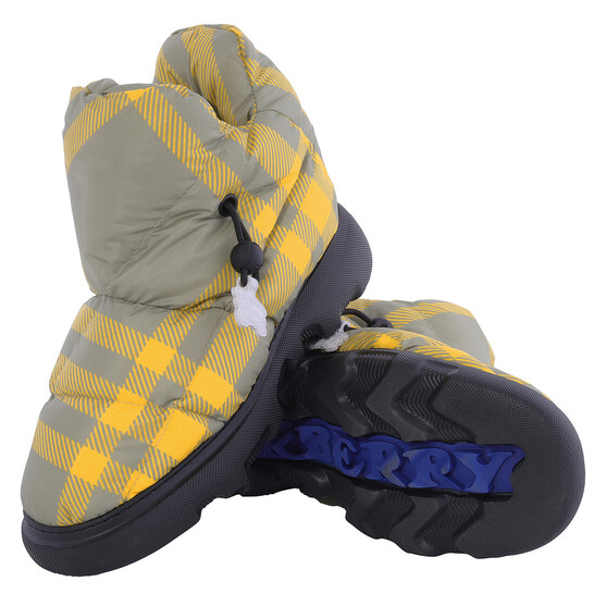 Burberry Check Drawstring Pillow Padded Snow Boots, Brand