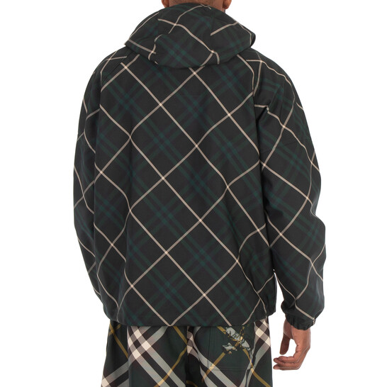 ジャケット・アウター UNUSED Burberry Check Coat Burberry Check Hooded Zip-Up Jacket, Size Large 8090299