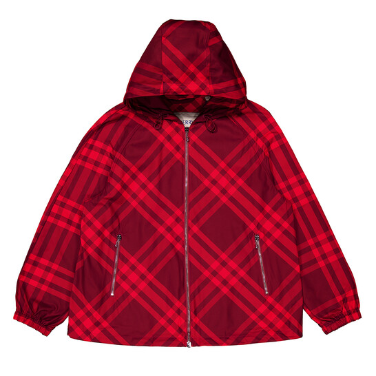 バーバリーのジャケット Check Hooded Jacket in Sand - Women, Nylon | Burberry® Official