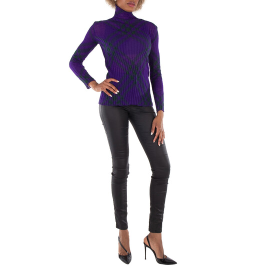 Burberry Check Pattern Long Sleeve Sweater - 546x546 Image #2