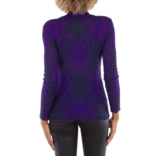 Burberry Check Pattern Long Sleeve Sweater - 546x546 Image #3