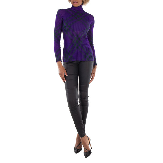 Burberry Check Pattern Long Sleeve Sweater - 546x546 Image #4