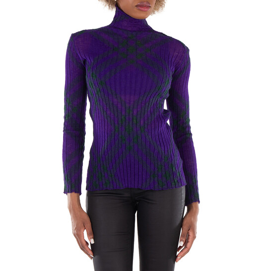 Burberry Check Pattern Long Sleeve Sweater - 546x546