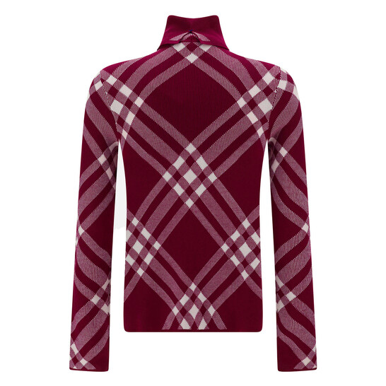 Burberry Check Wool Blend Turtleneck, Size Large 8077463