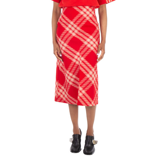 Burberry Check Wool Skirt, Brand Size 10 US Size 8083163