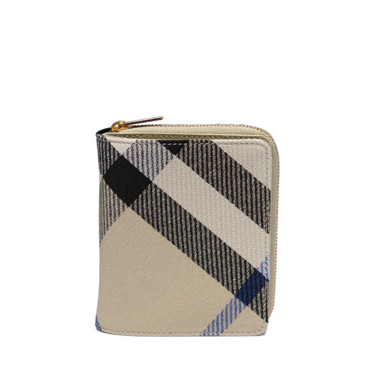 関税送料無料【Burberry】Check Zip Wallet Burberry Check Small Zip Wallet (財布と小物革製品) IFCHIC.COM