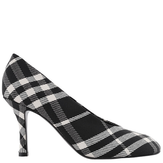 Burberry Checked Pattern Slip-On Pumps, Brand Size 37 ( US