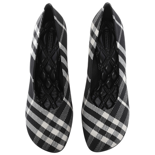 Burberry Checked Pattern Slip-On Pumps, Brand Size 37 ( US