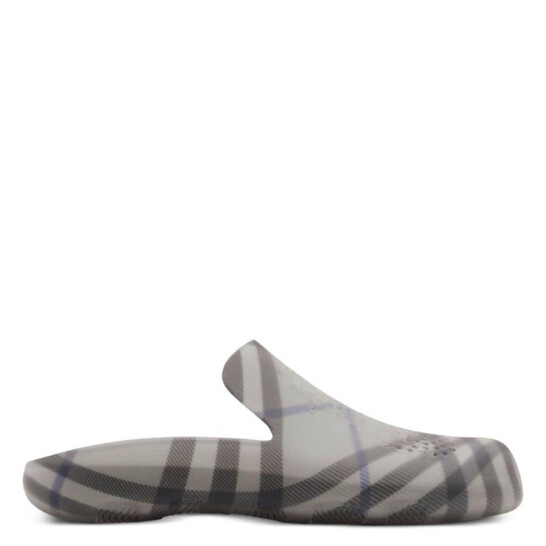 Burberry Checked-Lining Stingray Rubber Clogs, Brand Size 36