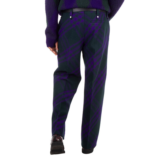 Burberry Check-Pattern Wool Trousers, Brand Size 44 ( Waist