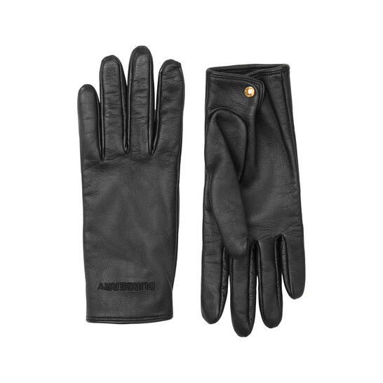 Burberry Chevron Lambskin Leather Gloves with Removable