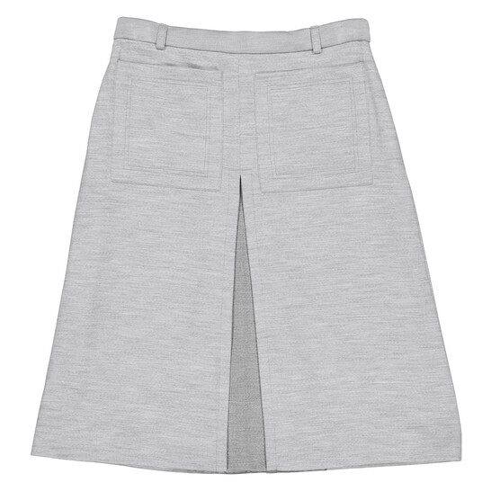 Burberry Cloud Grey Technical Wool Jersey Box-pleat Detail A Burberry Cloud Grey Technical Wool Jersey Box-pleat Detail A