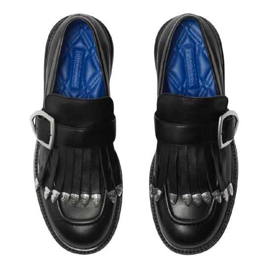 【送料込み】Burberry★81044291 Burberry Cobble Fringe Detailing Leather Loafers, Brand Size