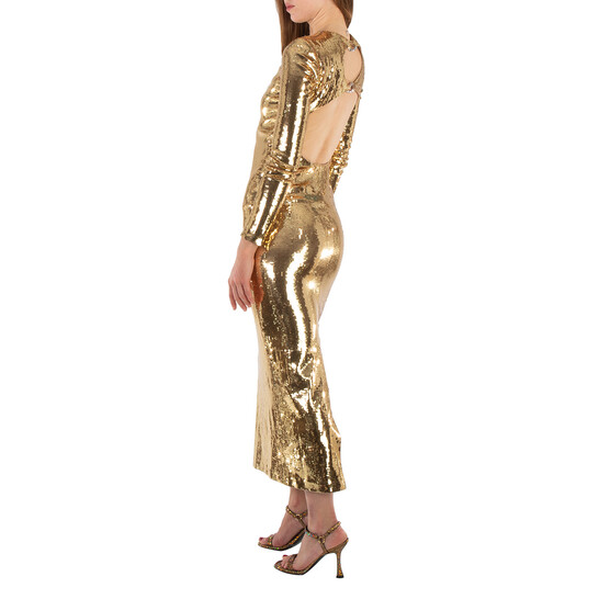 Burberry Corrine Sequin Cut-Out Maxi Dress - Gold, Brand