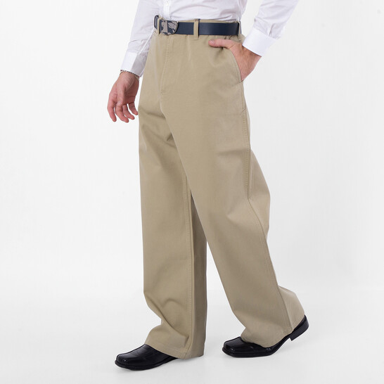 Burberry Cotton Wide-Leg Trousers, Size Large 8080649