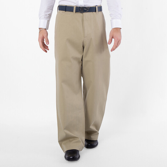 Burberry Cotton Wide-Leg Trousers, Size Large 8080649