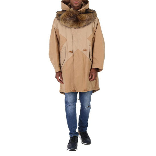 BURBERRYファー付きパーカー Burberry Cotton-twill Blend Parka Coat With Detachable Hood