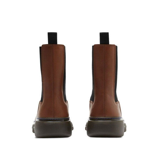 BURBERRY スリッハ Burberry Creeper Leather Chelsea Boots, Brand Size 40 (US