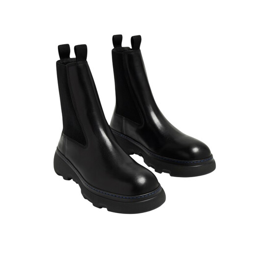 Burberry Creeper Leather Chelsea Boots, Brand Size 40 ( US Size 7