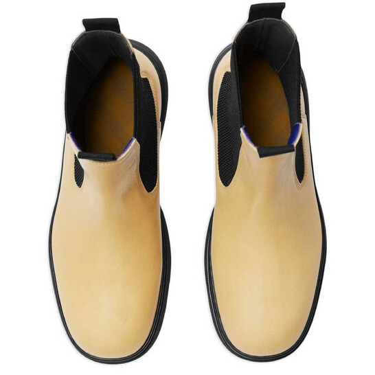 Burberry Creeper Leather Chelsea Boots, Brand Size 37 ( US Size 7