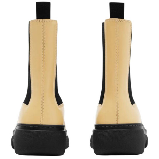 Burberry Creeper Leather Chelsea Boots, Brand Size 37 ( US Size 7