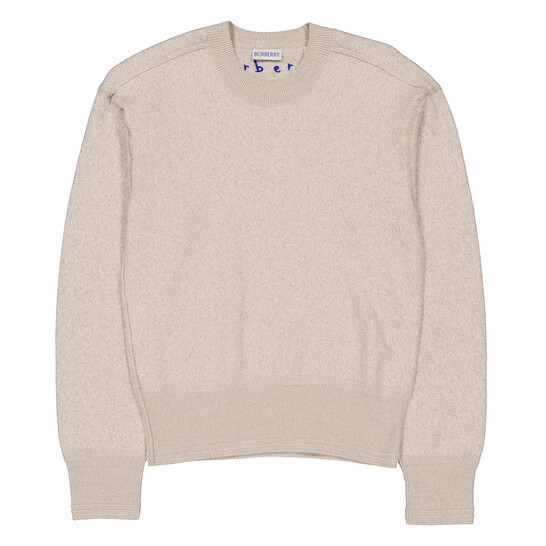【送料&関税込】Burberry Logo Embroidered Rib Sweatshirt Burberry // Embroidered Crewneck Sweatshirt – VSP Consignment