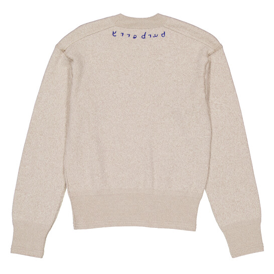 Burberry Crewneck Logo Embroidered Sweater, Size Large