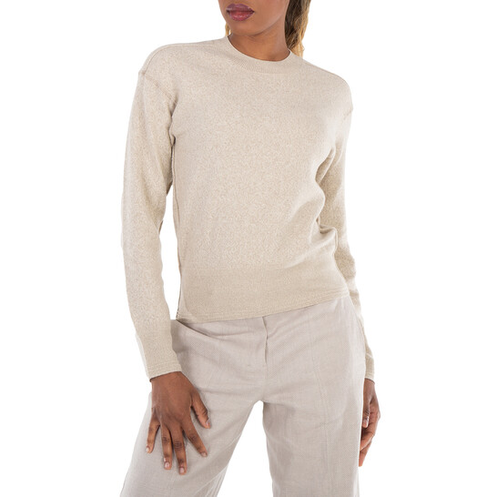BURBERRY ロコ刺繍ニットスカフ 8079742 A1189 Burberry Crewneck Logo Embroidered Sweater, Size Large
