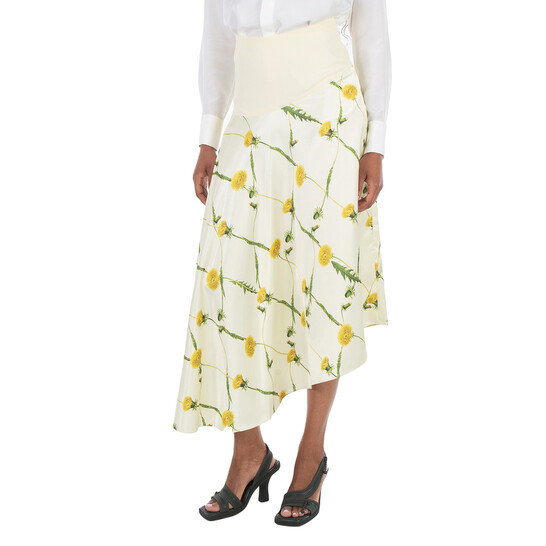 Burberry Dandelion-Print Asymmetric Skirt, Brand Size 4 ( US Burberry Dandelion-Print Asymmetric Skirt, Brand Size 4 ( US